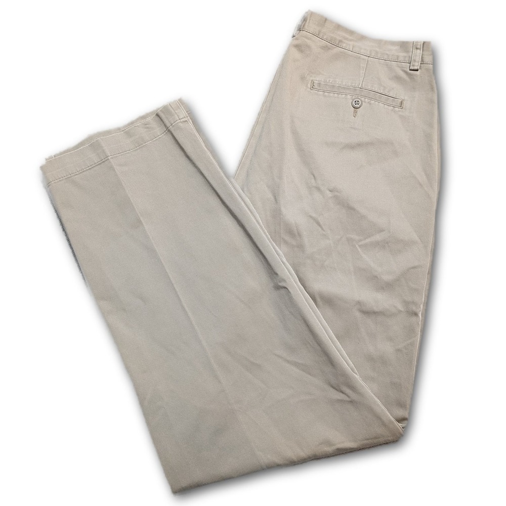 J. Crew BOWERY Mens Pants Khaki 36x34 Relaxed Fit 100% Cotton VTG Chino J.CREW